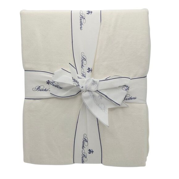 Brooks Brothers Queen Size Ivory Luxuriously Cotton Blanket 90x90 Made In India - Picture 6 of 7